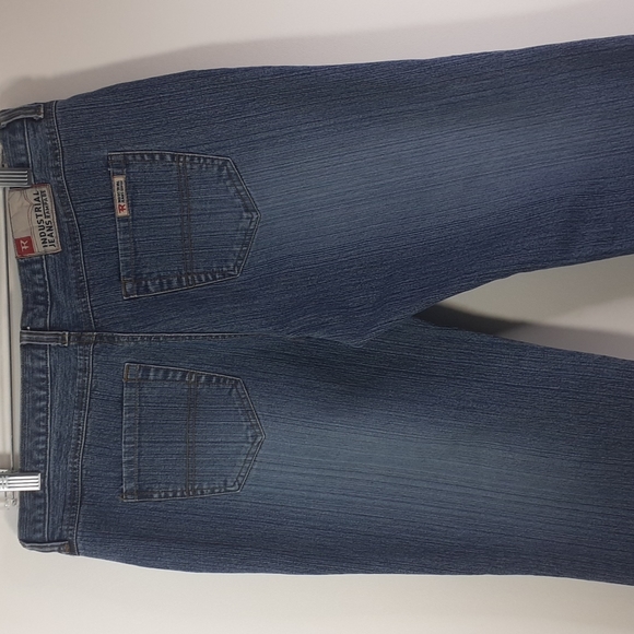 R Industrial Jeans Rampage Blue Denim Capris Size 13 Style 2KL3066 Split Cuffs - Picture 9 of 16